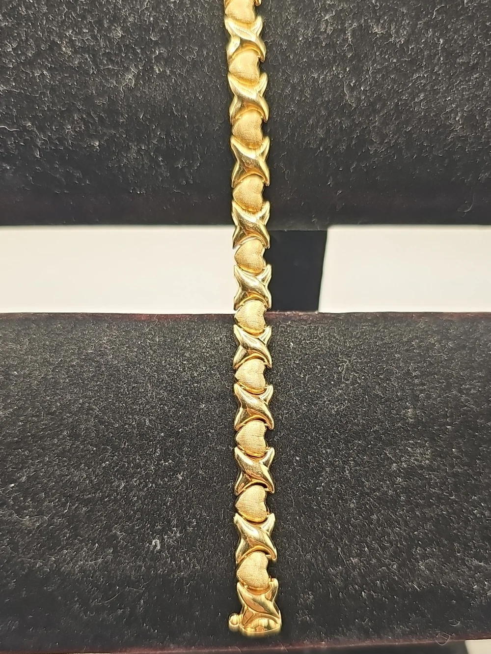 FCL Italy 14K Yellow Gold XO Hugs Kisses Link Bracelet Womens Size 7 Gold 8.5g